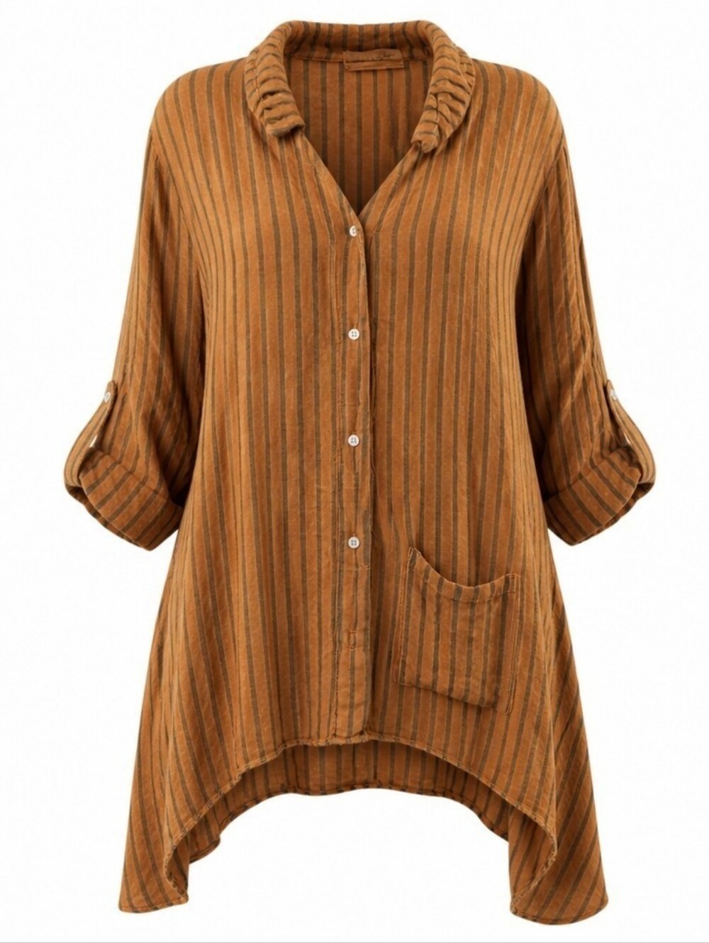 NWOT The Nu Vintage Striped Oversized Button-Front Tunic Sz Large